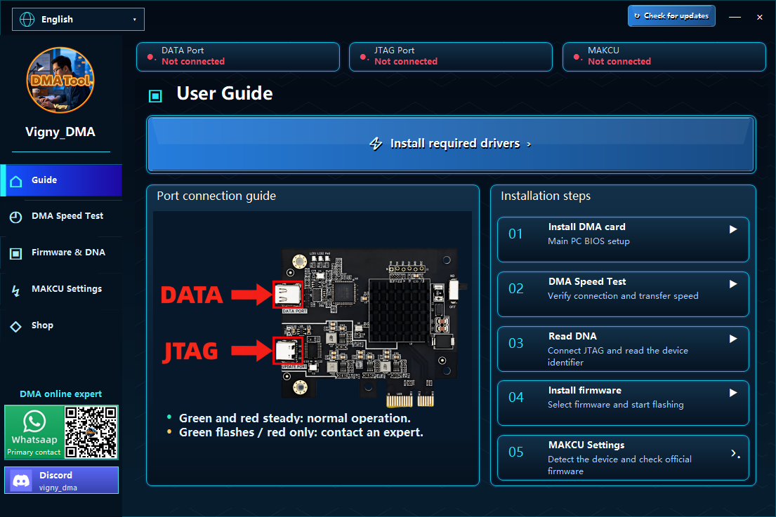 Install DMA card video preview